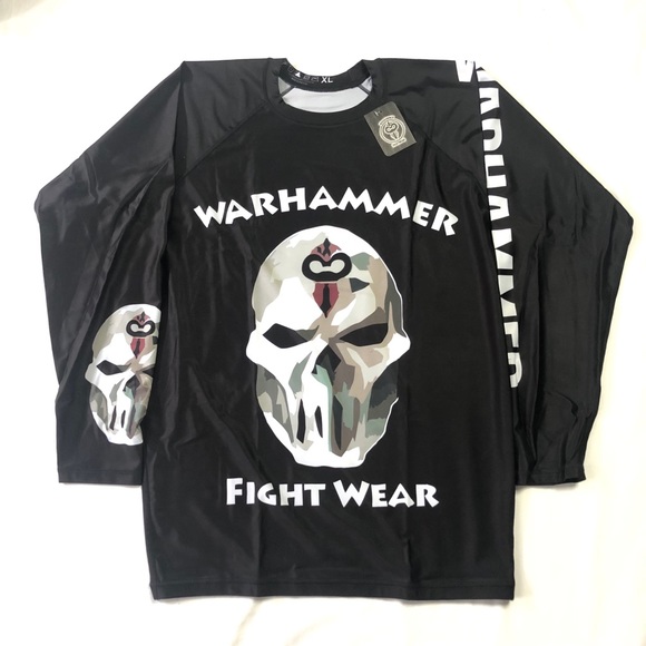 Warhammer camo skull left long sleeve rash guard - Picture 1 of 6